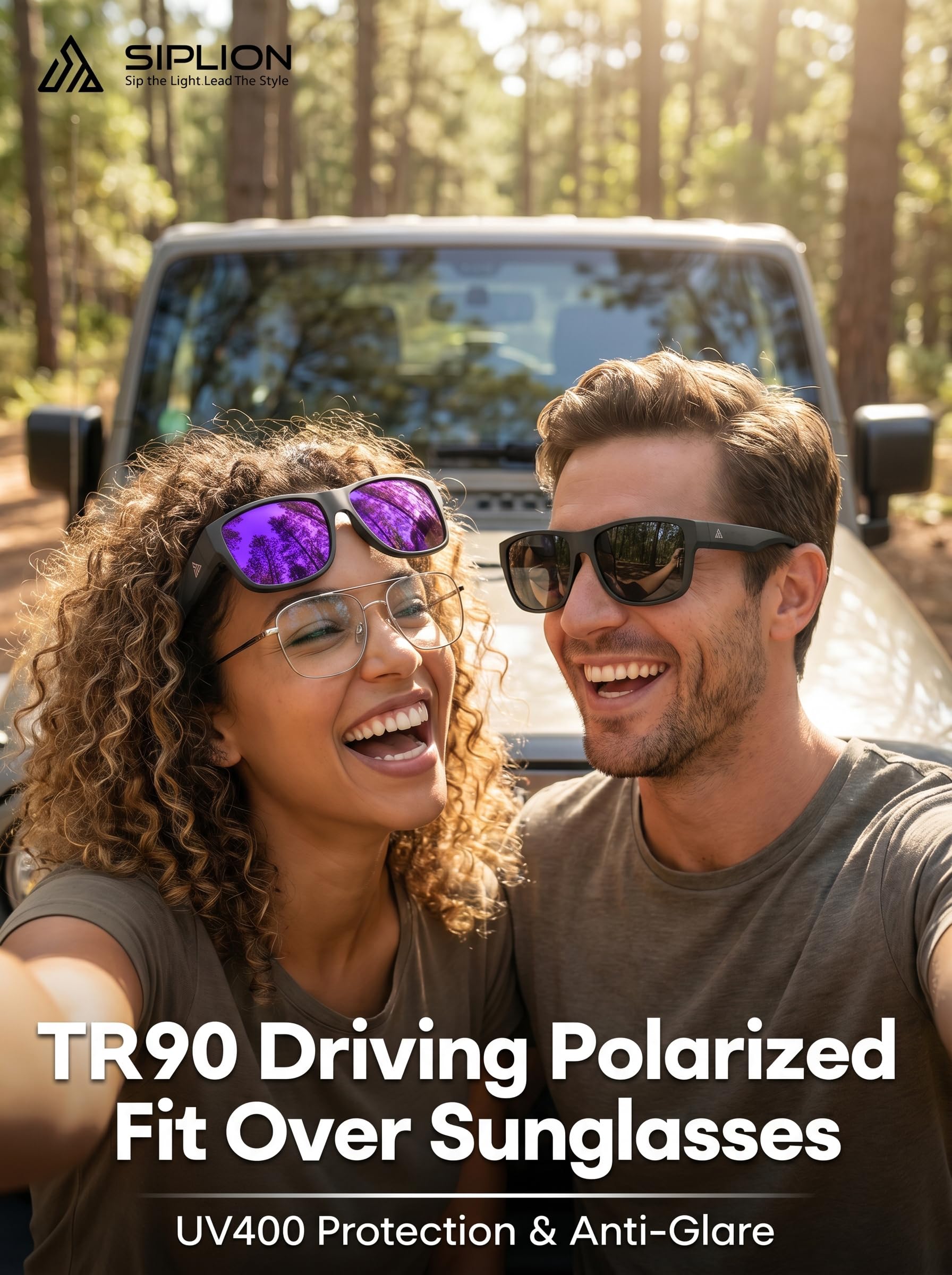 SIPLION überzieh sonnenbrille Herren & Damen: Polarisiert UV400-Schutz, sonnenbrillen mit sehstärke clip für brille