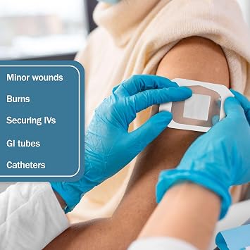 Transparent Film Dressing, Waterproof - 100 2.375x2.75 Clear Wound Covers - Flexible Adhesive Patches for IVs, GI Tubes, and More - Occlusive Dressing