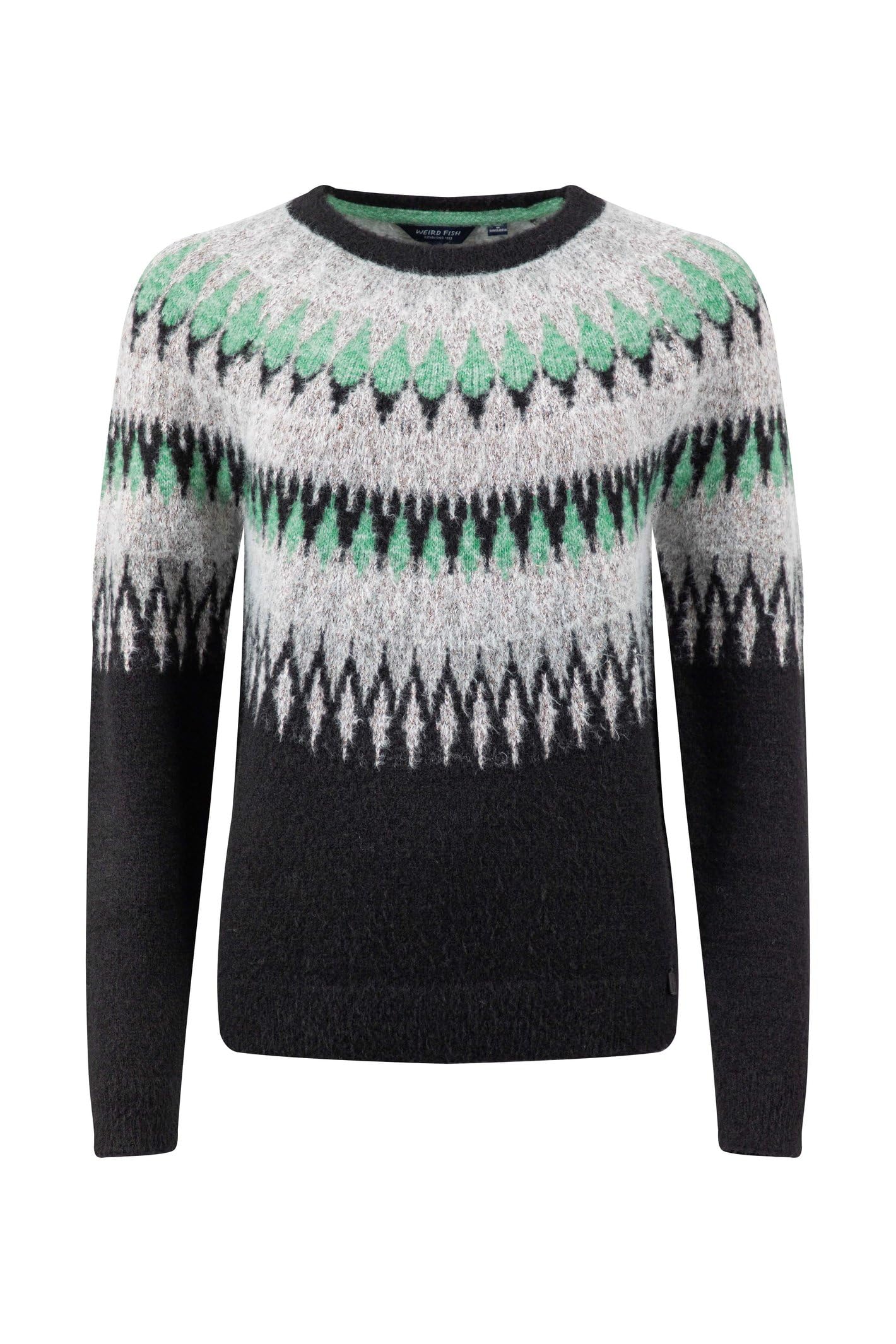Weird Fish Women's Metallic Fair Isle Jumper - Black - Size 14