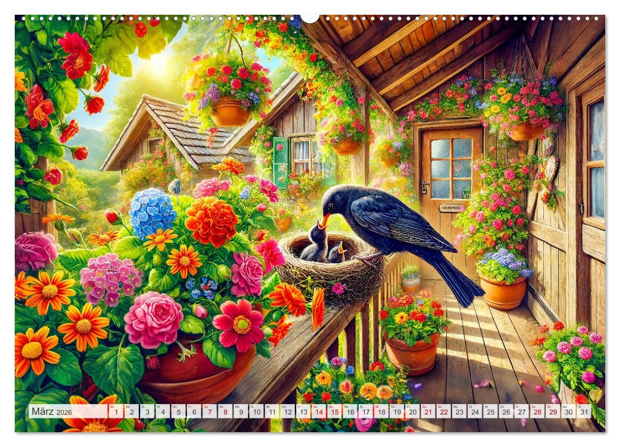 Tiere im Garten - Tierische Begegnungen in der grünen Oase (hochwertiger Premium Wandkalender 2026 DIN A2 quer), Kunstdruck in Hochglanz: Entdecken ... Tierwelt Ihres Gartens (CALVENDO Tiere)