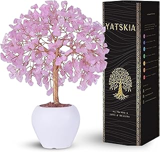 YATSKIA Rose Quartz Crystals Tree, Crystals and Healing Stones, Pink Cry...