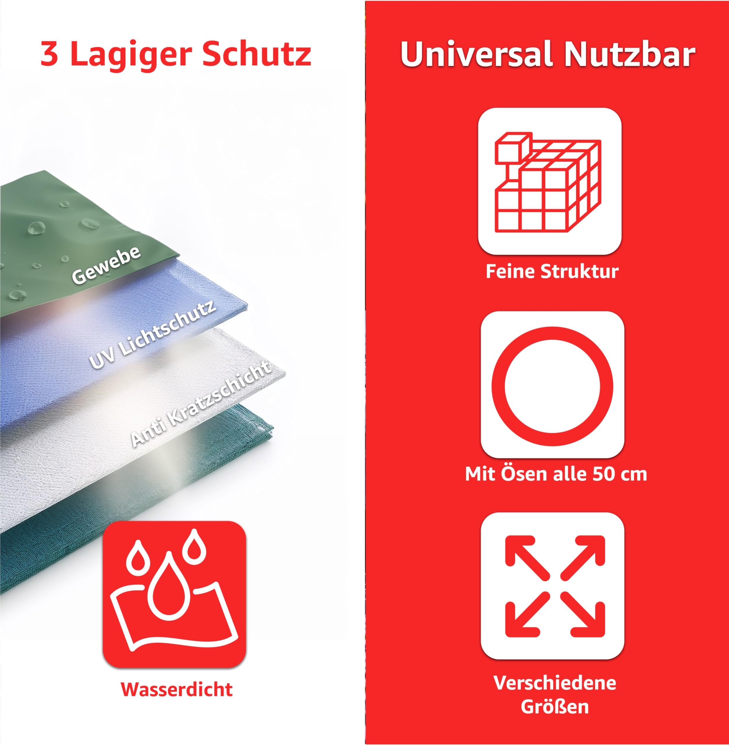 Telone Verde 2x2 Metri - Impermeabile E Resistente Per Giardino, Cantieri E Mobili - Foto 5