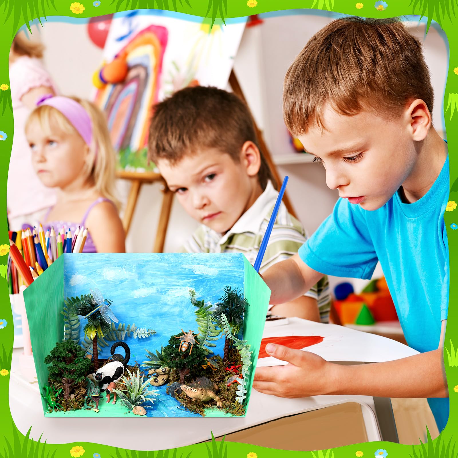 Amazon.co.jp: 31個 スクールダンボール ジオラマ用品キット 熱帯雨林