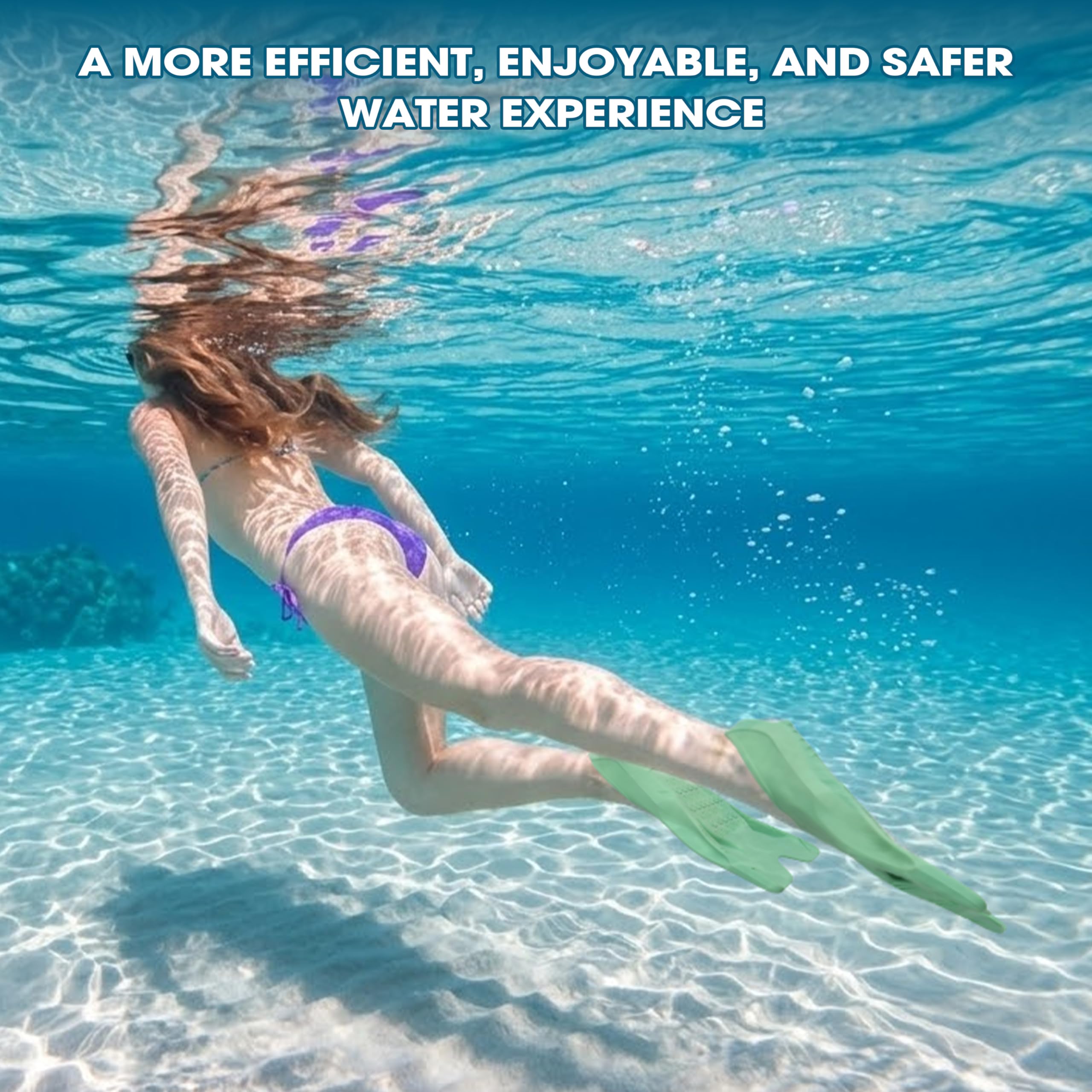 Boosteady Aletas de entrenamiento de natación con talón abierto, aletas de silicona de hoja corta para adultos y adolescentes, diseño de baja resistencia con drenaje de dedos, incluye bolsa de