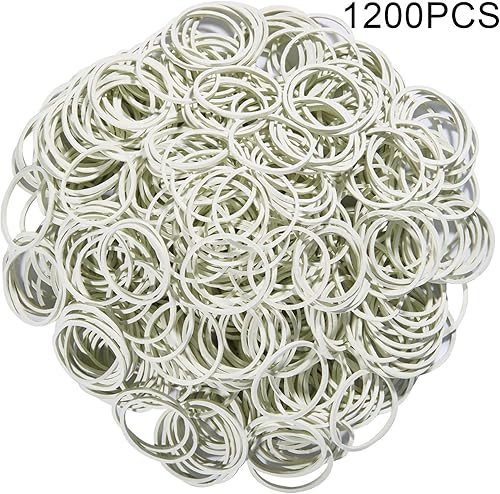 Miniatura 9 de AMUU Bandas de goma pequeñas, 1200 unidades, color amarillo, pequeñas bandas elásticas suaves para trenzas de cabello de 0.63 pulgadas de diámetro,