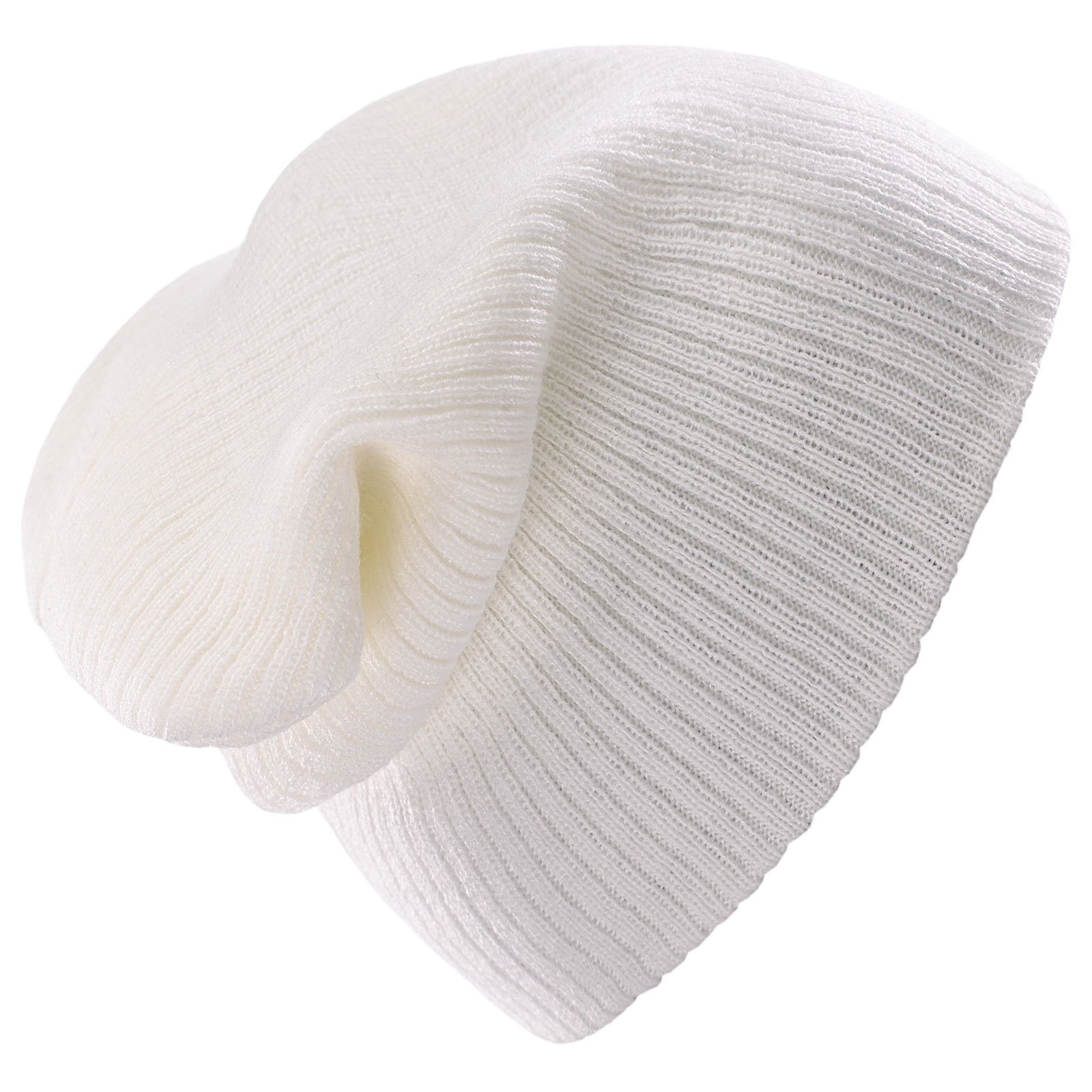 4Sold Unisex White Funy Slouch Beanie Fashionable Baby Kids Girls Boys Hat London Wool Knitted Winter Warm Ski Snowboard Hats (White)