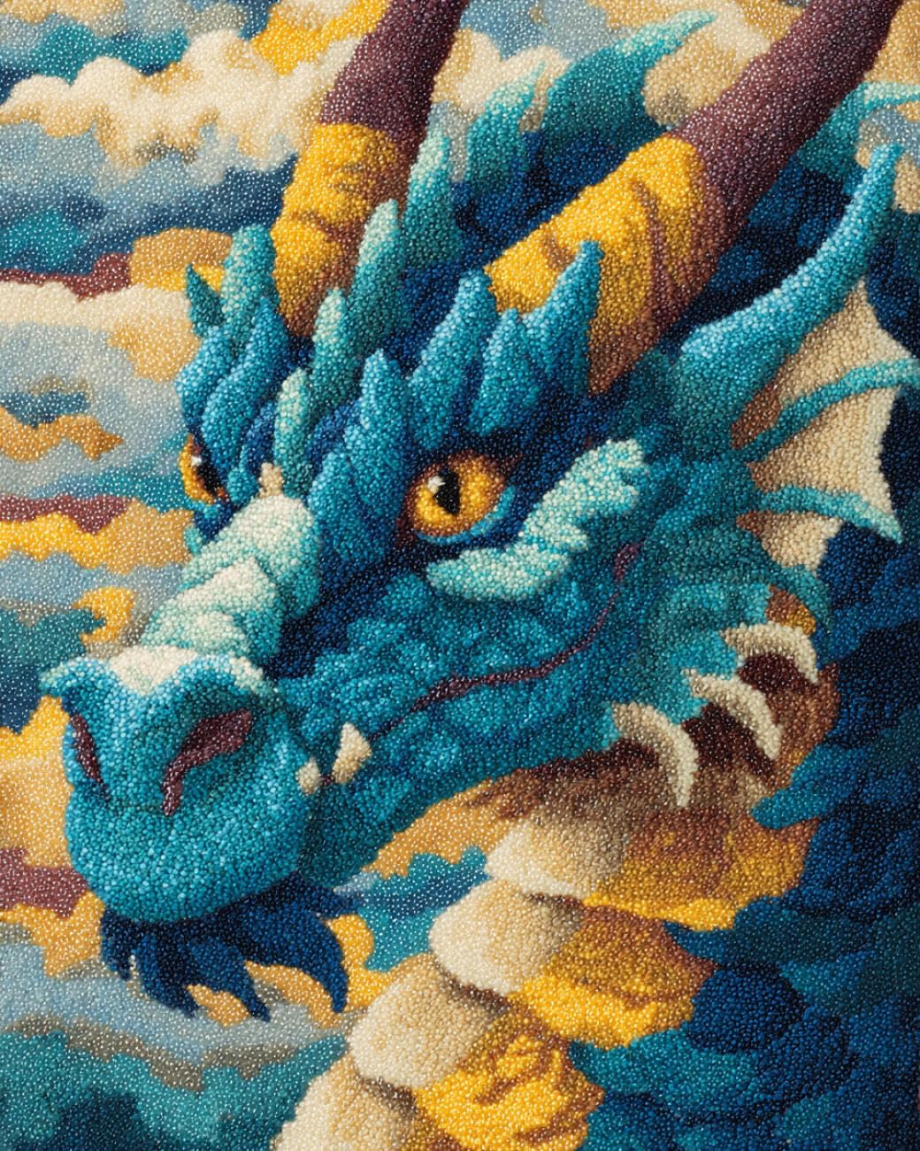AMBATTERY Large Rug Making Kit Eastern Dragon 80x160cm