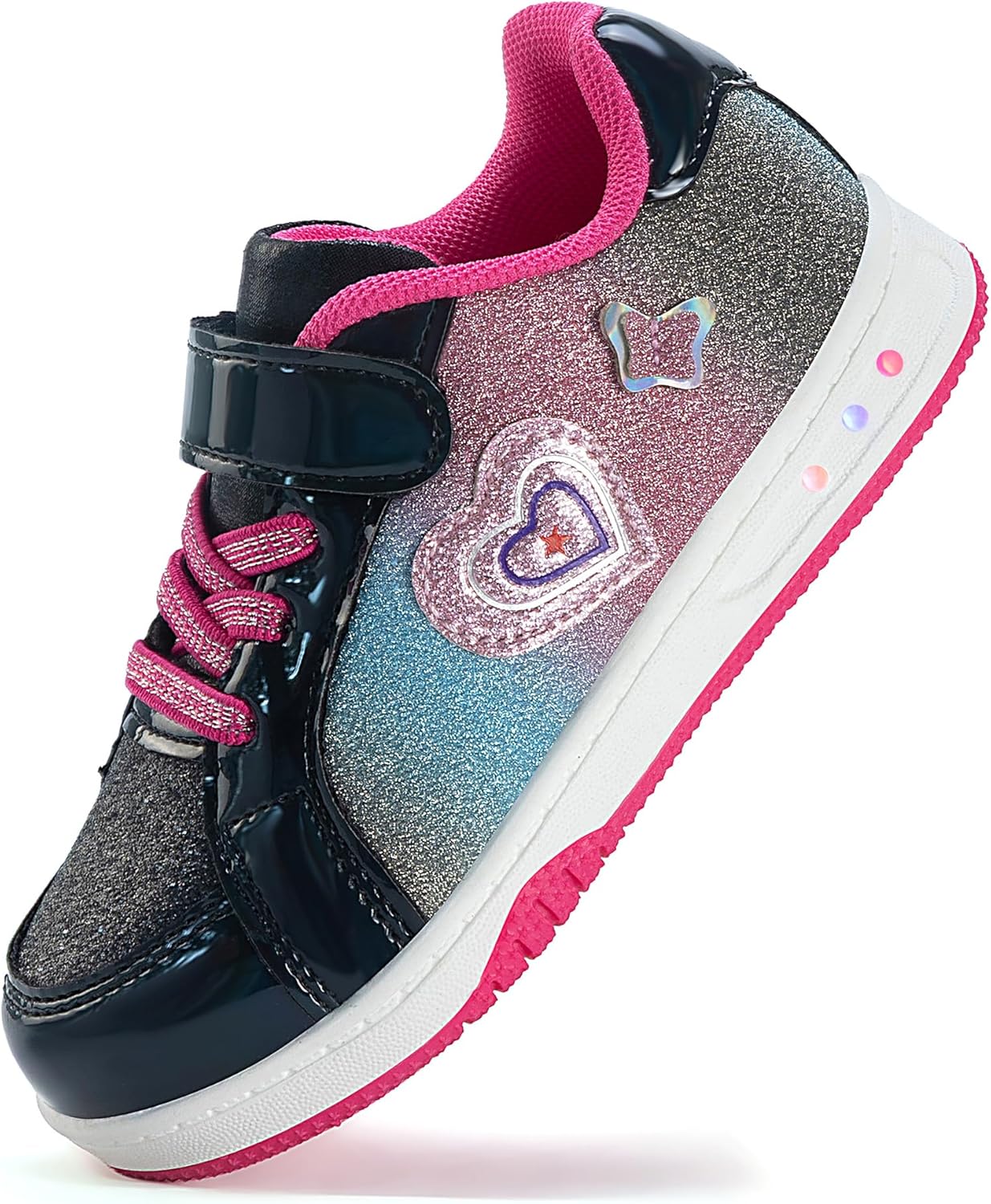 Toddler Girls LED Light Up Shoes Little Kid Breathable Running Walking Flashing Sneakers