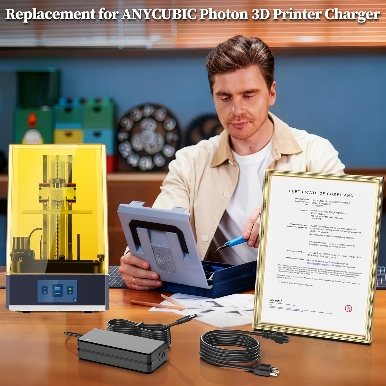 12V Charger for ANYCUBIC Photon 3D Printer AC Adapter for ANYCUBIC Photon M3 Resin Mono SE SQ 3D Printer 3dt-m3ser sen-usptmse Power Supply