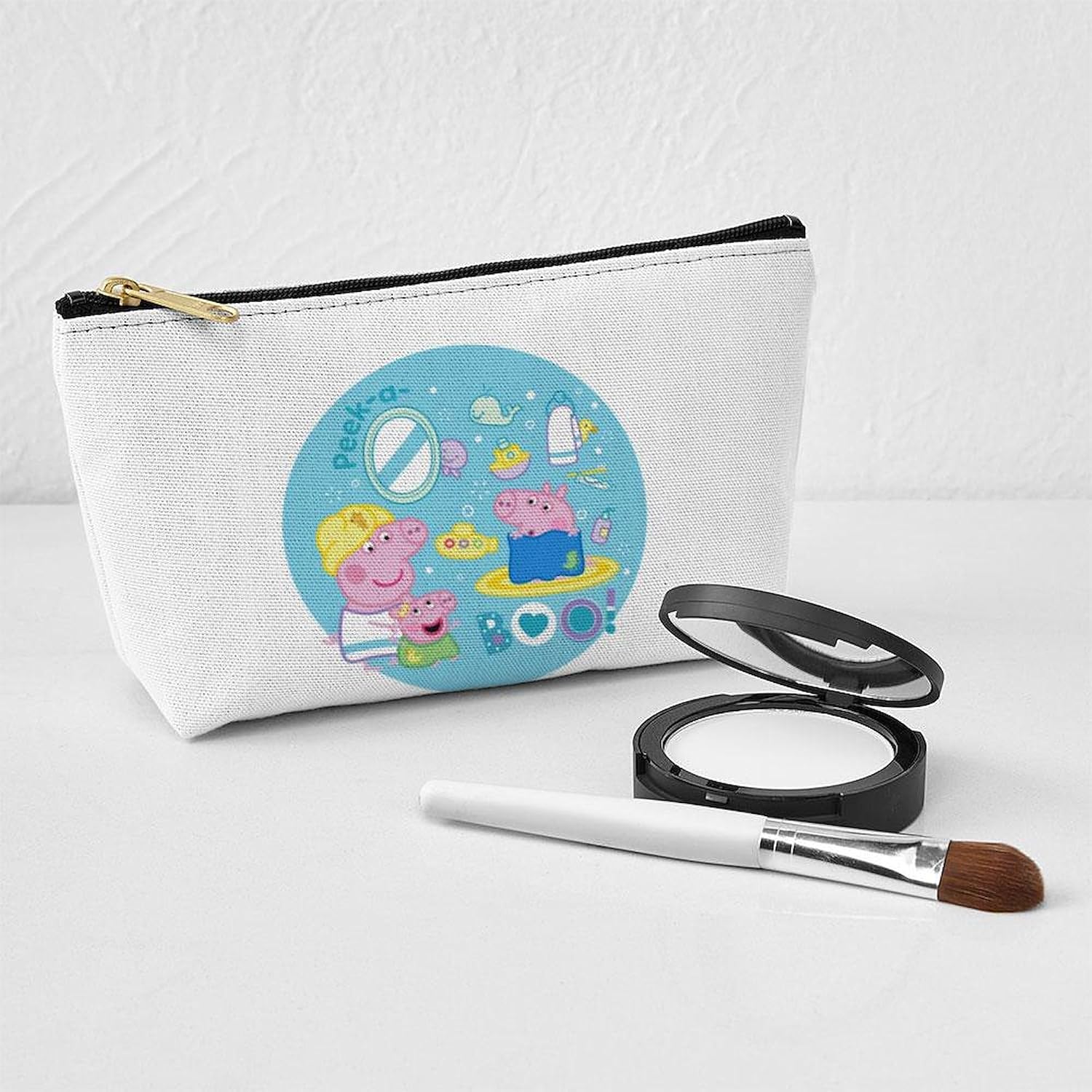 CafePress Peppa Pig: Bath Time 8.5" x 4.5" Zipper Cosmetic Pouch