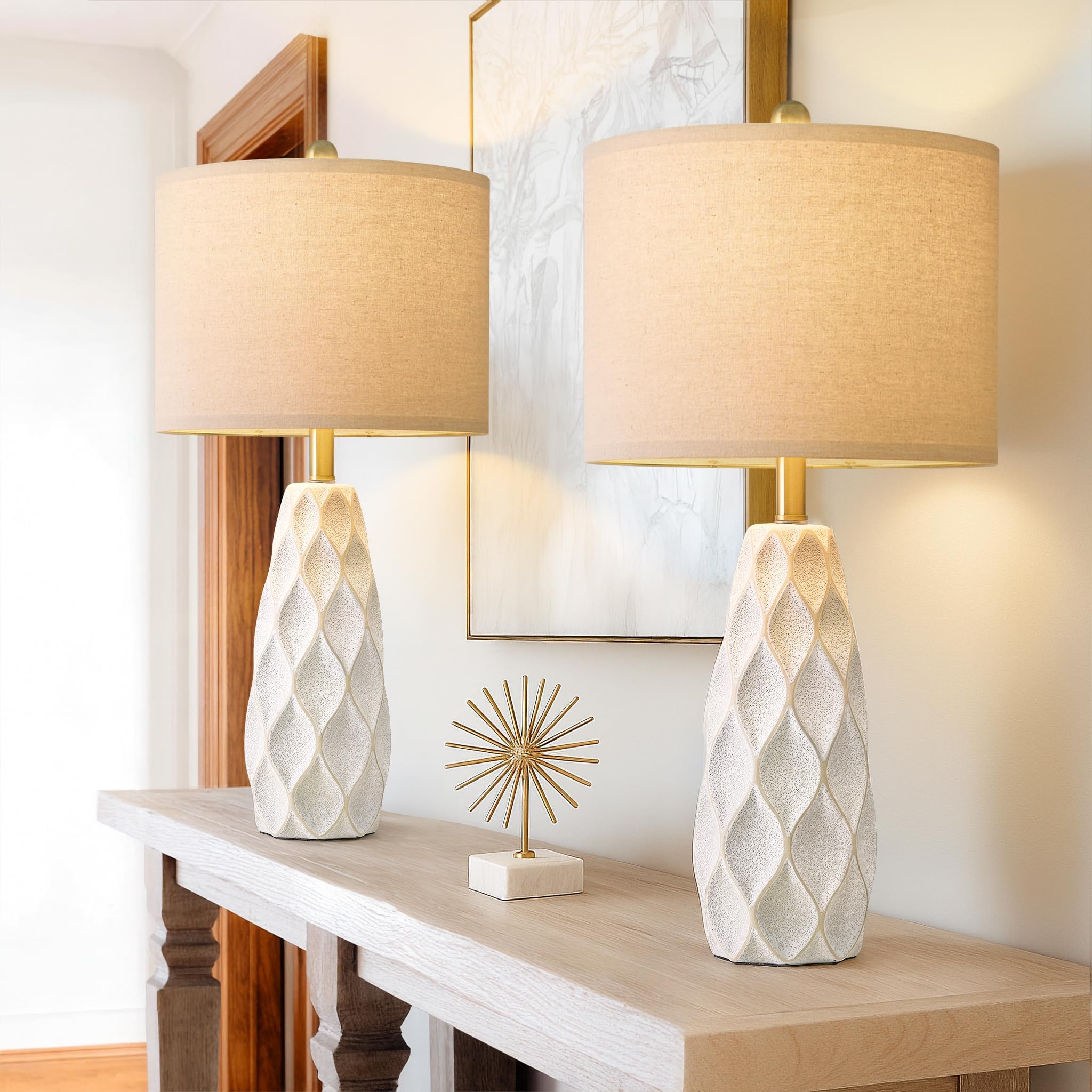 PORTRES Ceramic Table Lamps White