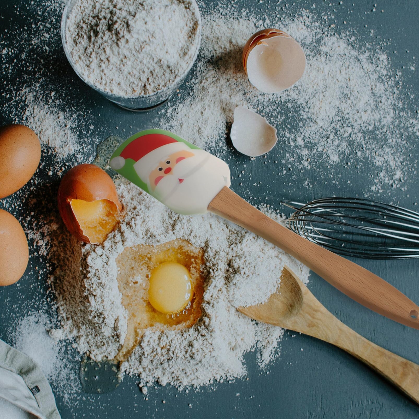 Ciieeo 4piezas Espátula De Silicona Para Mantequilla y Espátula Para Mermelada Para Hornear Pasteles Navideños Utensilios De Cocina Para Repostería