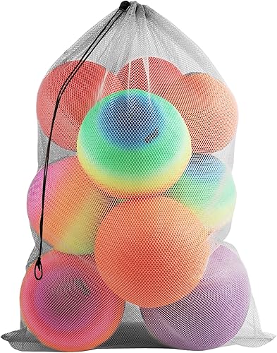 Miniatura 17 de GSE Games & Sports Expert 24x36/30x40 X-Large Mesh Sports Equipment Drawstring Bag for Soccers, Basketballs, Footballs Azul,negro, (Black-1