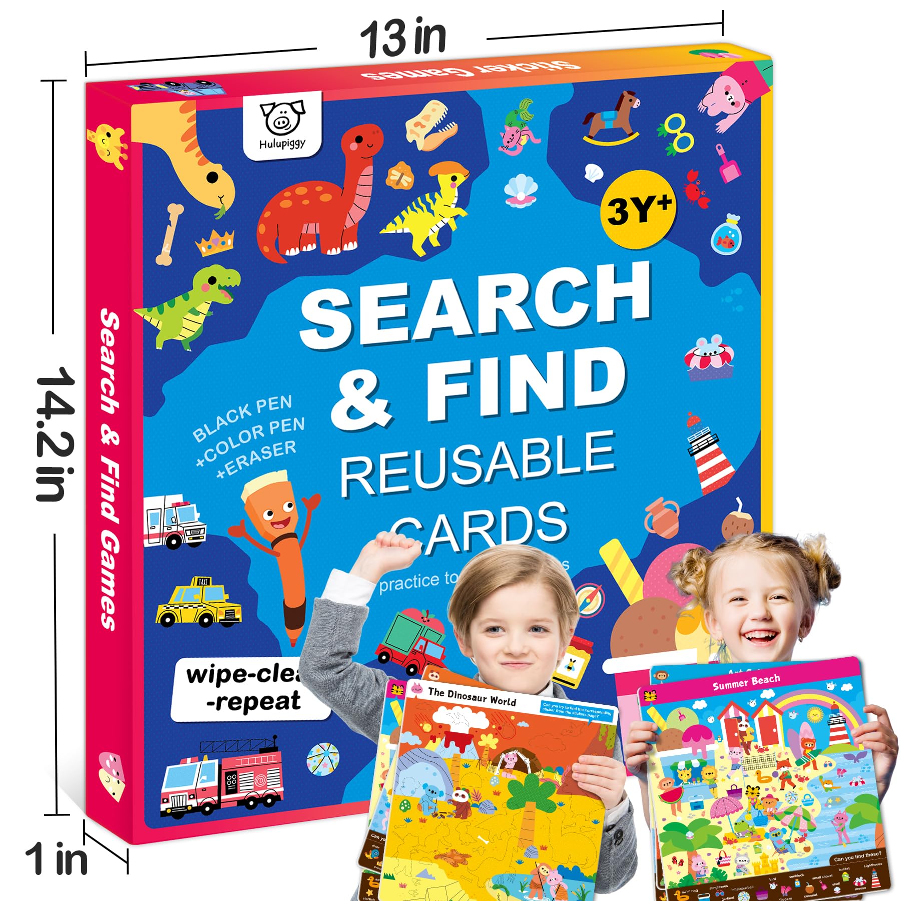 Busca y encuentra juego educativo para niños de 3, 4, 5, 6 años de edad, actividades de aprendizaje preescolar reutilizables, juguetes de arte y manualidades | Construye vocabulario, regalos 6