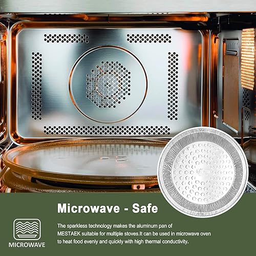 Miniatura 3 de Moldes redondos de papel de aluminio de 9 pulgadas (paquete de 50), recipientes desechables resistentes para asar, almacenar, hornear, cocinar,