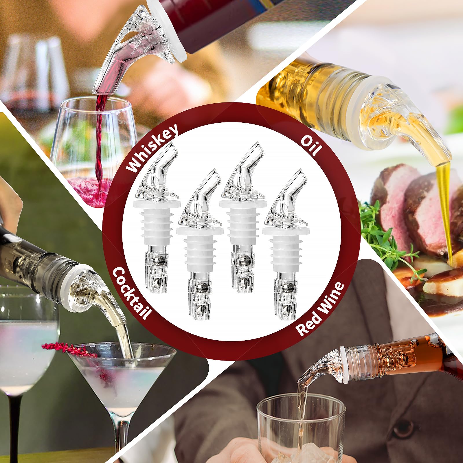6 Becs Verseurs Doseurs 2cl - Pour Bouteilles De Liquides, Cocktails, Huile Et Vinaigre