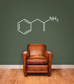 Amphetamine Salts Adderall ADHD Molecule Molecular Model - 36" White Vinyl Wall Decal