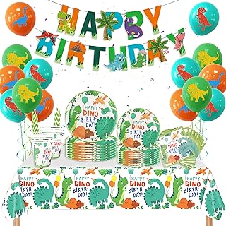 batnite Dinosaur Birthday Party Tableware Set - 86 Pieces Bi