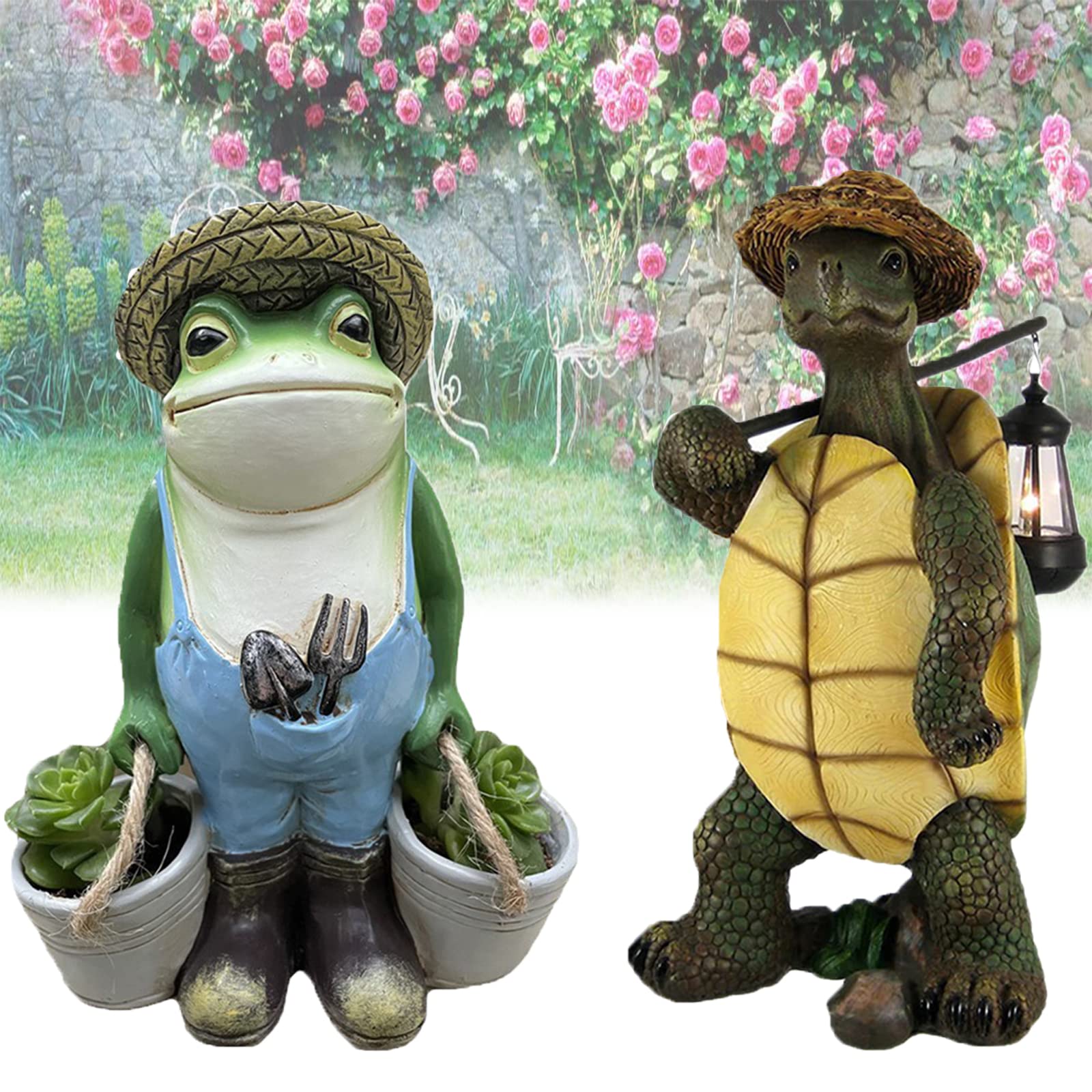 Amazon.com: Brave Tour Outdoor Frog and Turtle Garden Statue Decor