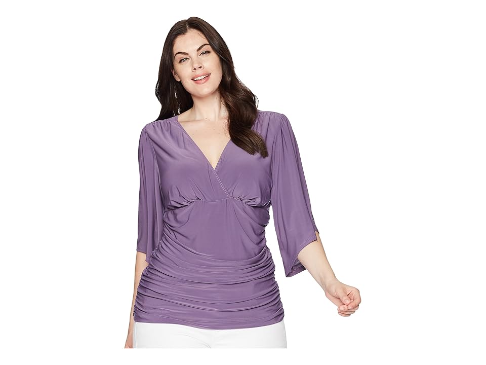 

Kiyonna Keira Kimono Top (Lavender Fields) Women's Blouse