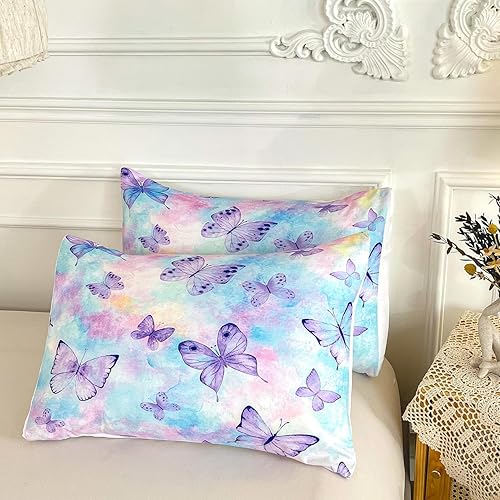 Miniatura 6 de CVHOUSE Juego de edredón de mariposa tamaño King para niñas y mujeres, juego de ropa de cama de mariposa, juego de cama de mariposas, juego de