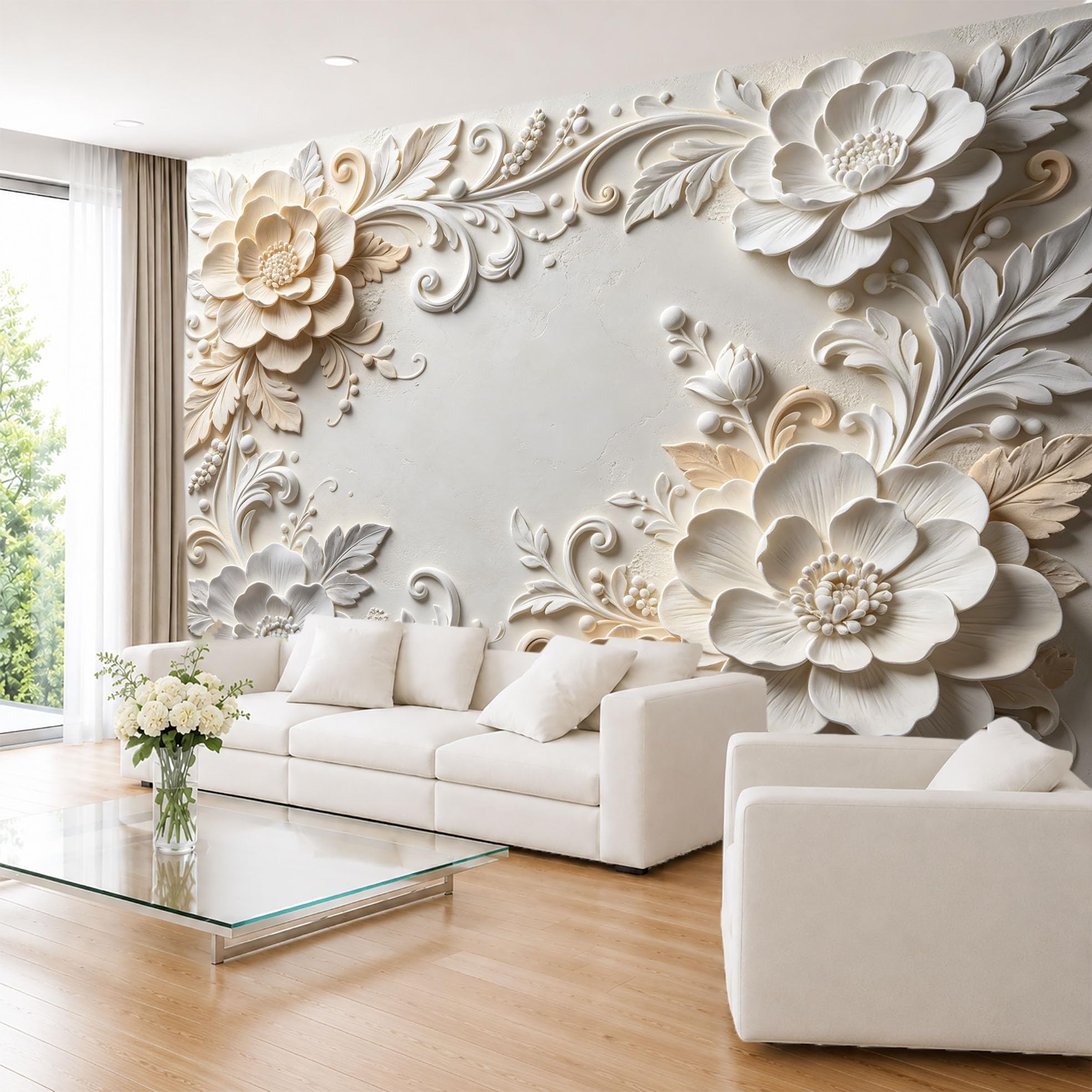 Carta Da Parati Fotografica 3D con Enorme Fiore Di Peonia A Strati 400×280 cm (Lxa) Murale In Tessuto Non Tessuto Stampa Artistica Da Parete Decorazione Floreale per Soggiorno Sfondo Tv 400×280 cm