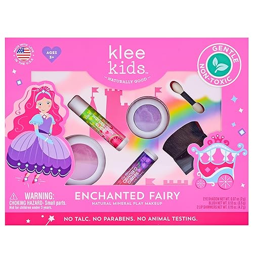 Klee Naturals Luna Star Naturals Klee Kids - Kits de maquillaje de 4 piezas con compactos (hada encantada) (hada encantada)