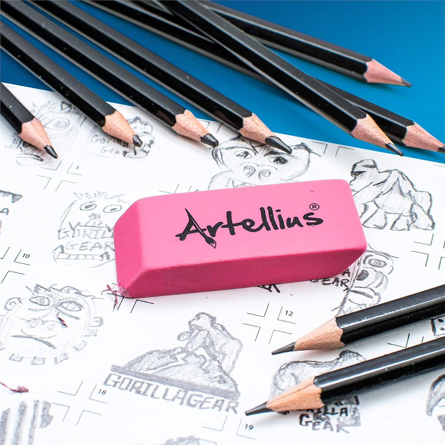 Artellius Large Pink Latex-Free Rubber Erasers Pack of 100