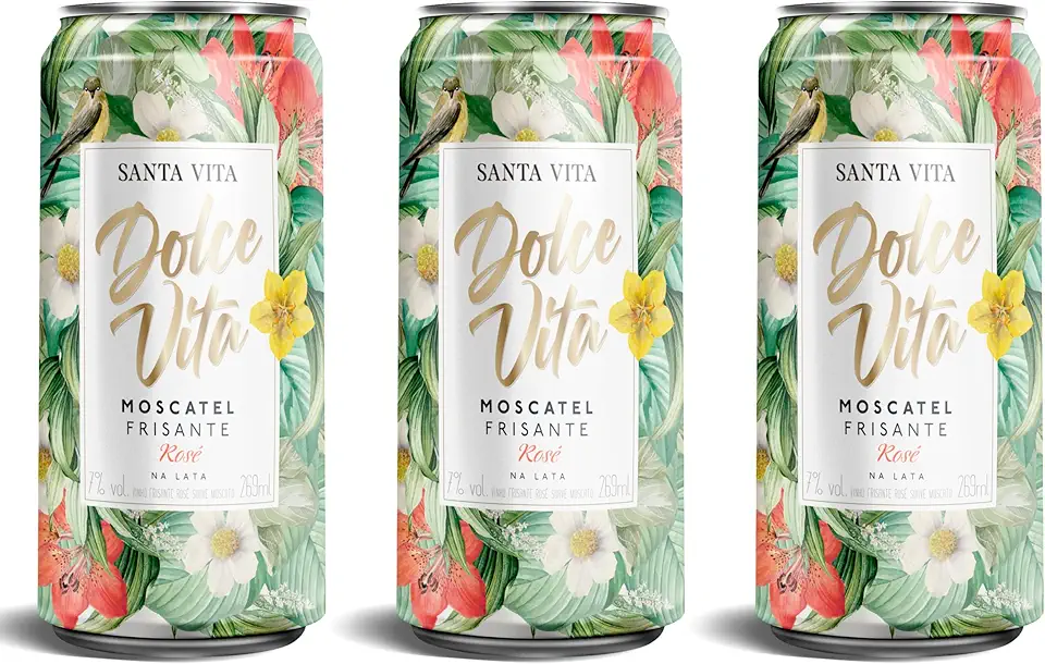 Vinho Rose Frisante Santa Vita Moscatel Lata 269ml (3 Unidades)