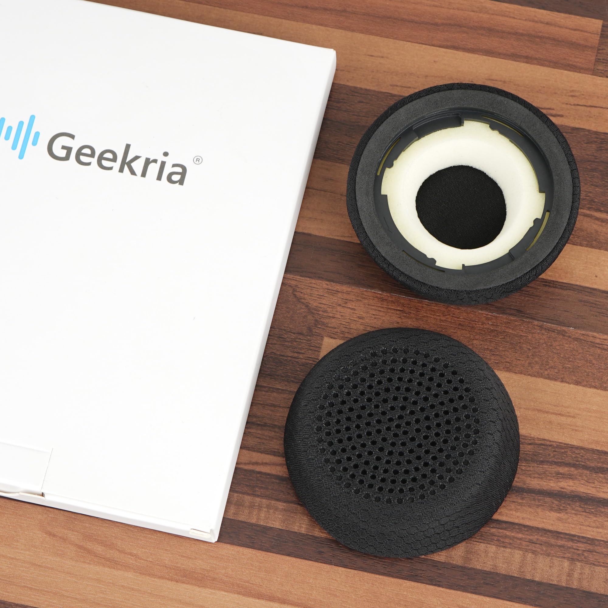 Geekria Comfort Mesh Fabric Replacement Ear Pads for Logitech Zone Wired (981-000871), Zone 750 (981-001229) Headphones (Not Compatible with Zone Wireless), Ear Cushions (Black) 2