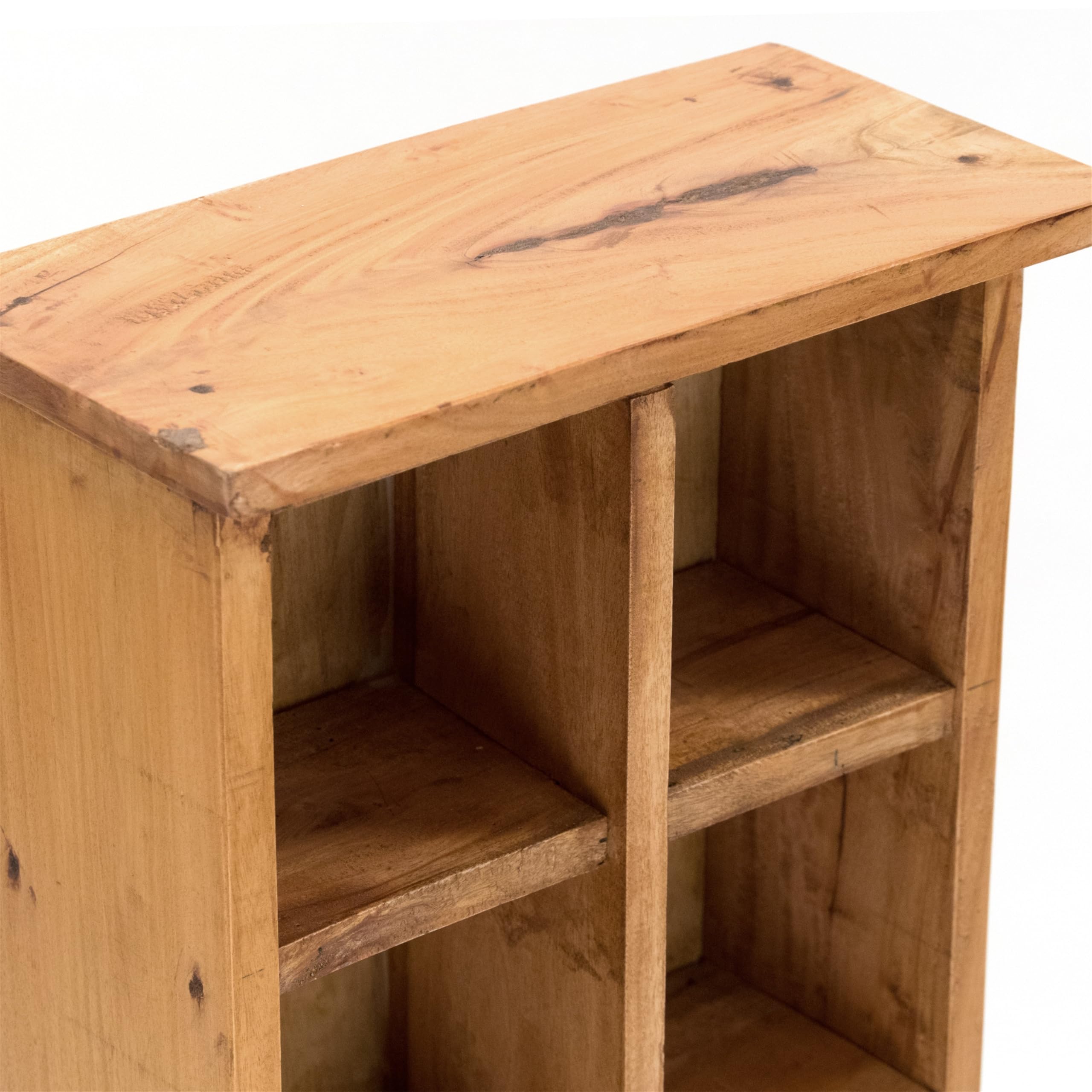 DESIGN DELIGHT Nature, scaffale rustico per libri e CD, in legno riciclato, con 10 scomparti, 94 x 36 x 17 cm (altezza x larghezza x profondità)