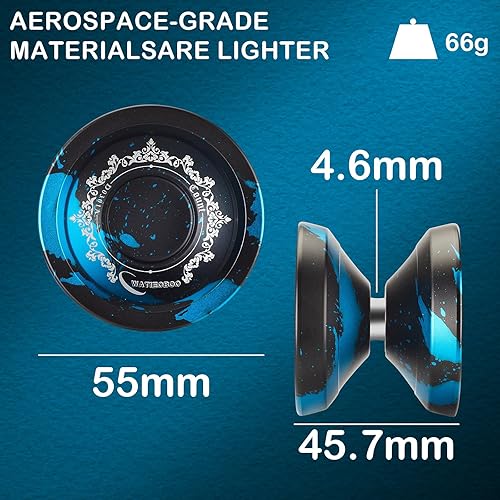 Miniatura 2 de WATIEOBOO Yoyo Yoyo profesional de metal que no responde para niños principiantes, adultos intermedios avanzados con guante y 10 cuerdas de repuesto