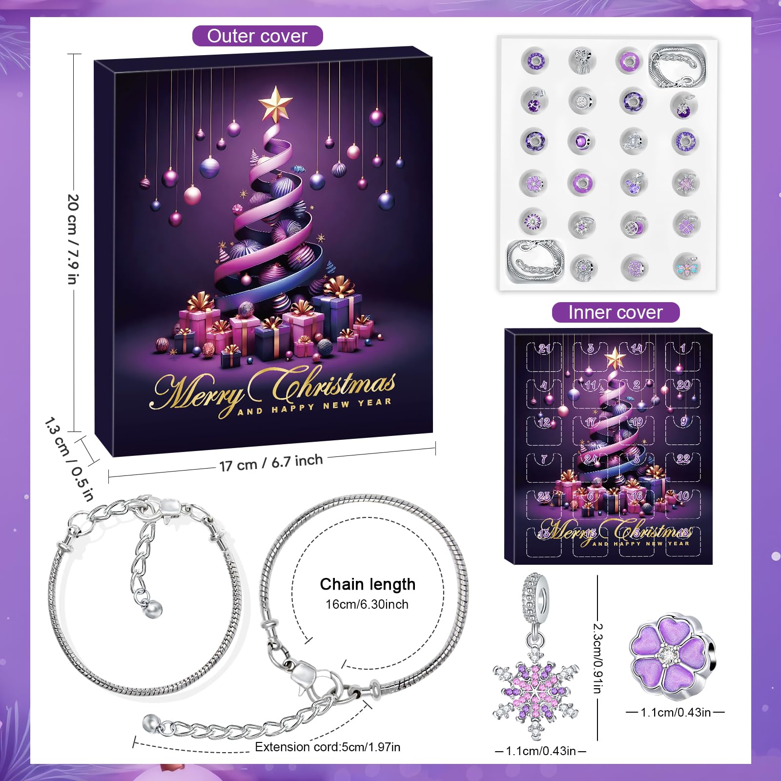 PITMT Calendario Avvento Gioielli 2025 Donna Bambina, Calendario Avvento Bracciale Adolescente Bambini Fai da Te, Calendari Avvento Braccialetti Regalini Sorprese Regalo di Natale per Ragazza Donna