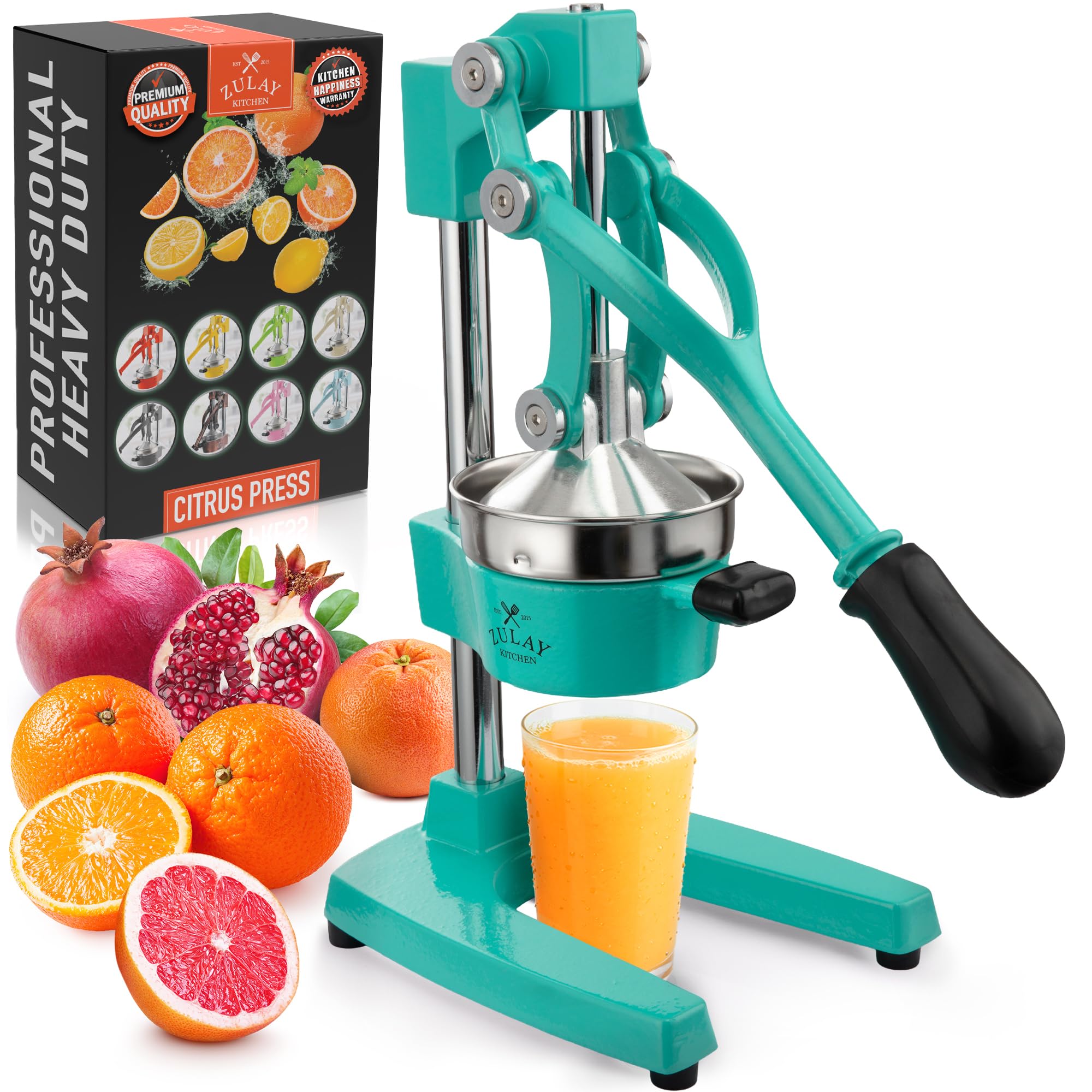 Zulay Kitchen Cast Iron Juicer, Orange Manual Juicer, Citrus Press, Violet