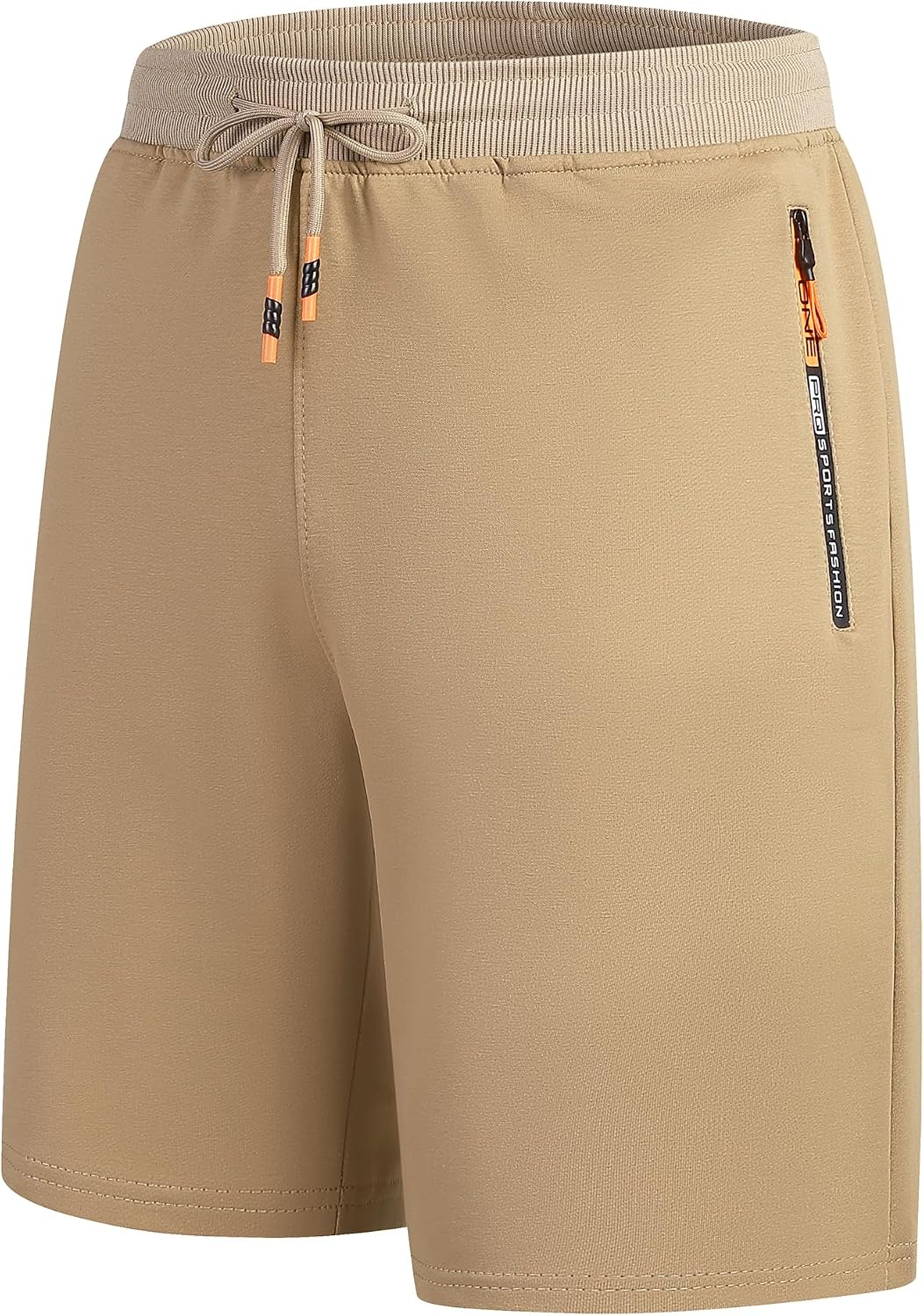 JustSun Men's Athletic Running Shorts Zipper Pockets Gym Workout Shorts Men's Cotton Sweat Shorts Golf Tennis Hiking