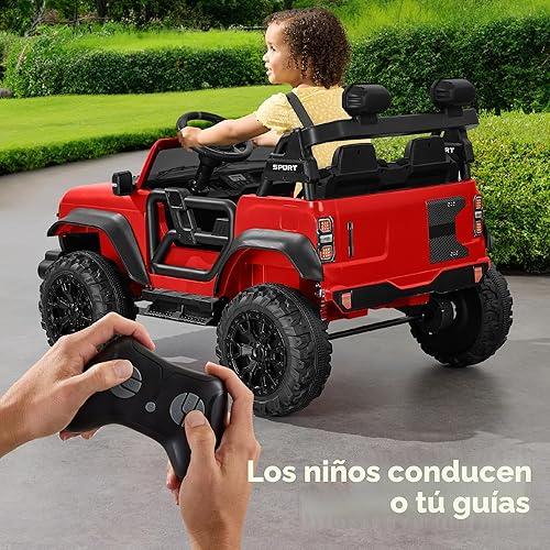 Miniatura 4 de Best Choice Products Camión eléctrico de 2 plazas para niños de 24 V con capacidad de peso de 132 libras, control parental, Bluetooth, luces LED,