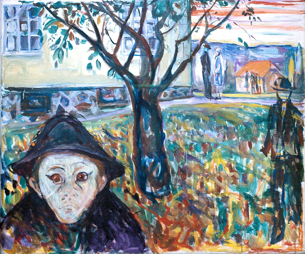 Jalousi i Haven Edvard Munch grand tableau mural cadre marron