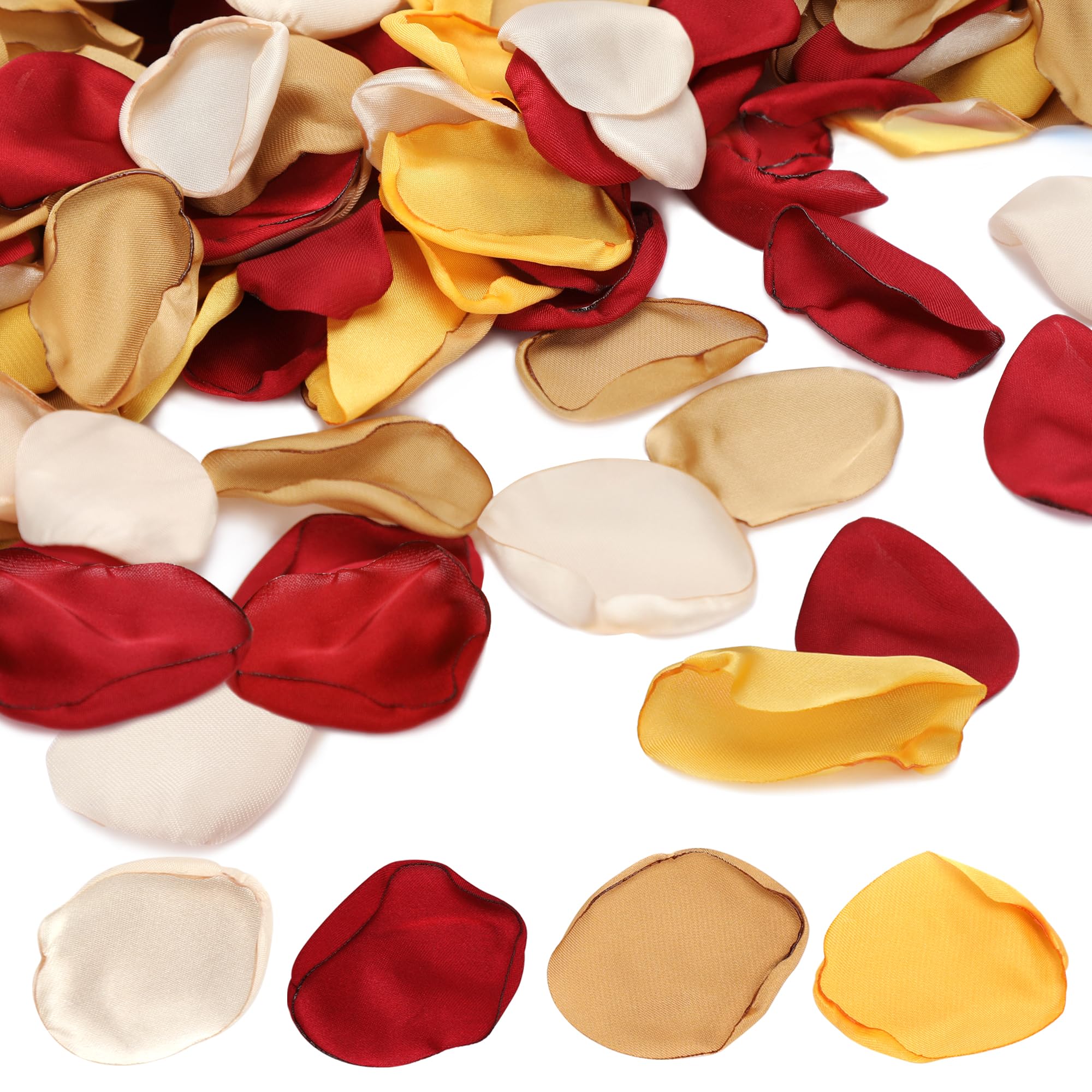 Milifox Fake Rose Petals,200 Pieces Flower Petals for Wedding,Valentine's Day,Romantic Night,Party,Table Decoration,Reusable,Burgundy