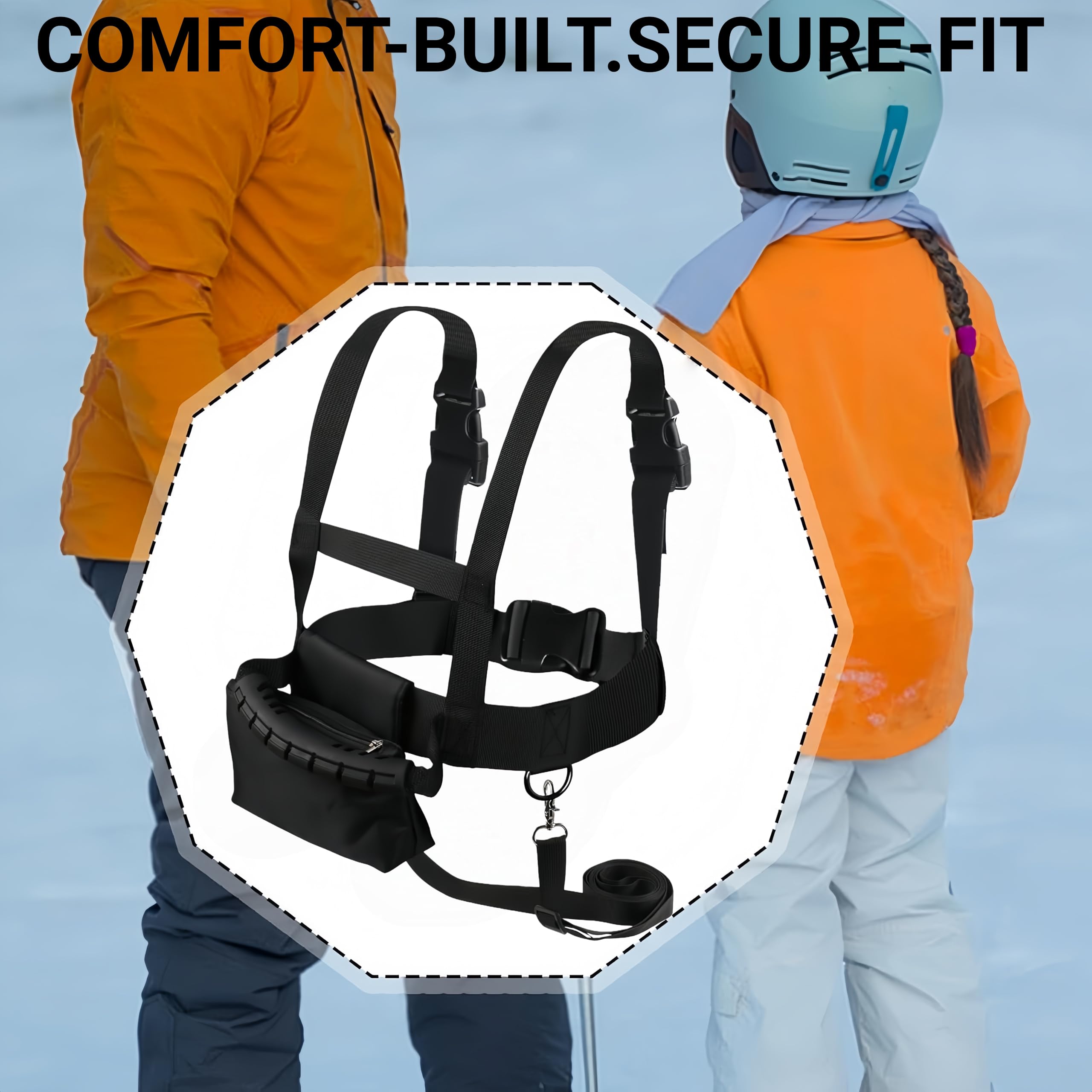 Imbracatura da Sci per Bambini con Guinzaglio, Ski Strap Imbracatura Sicurezza Bambini per sterzare e Imparare Il Controllo della velocità, per Sci, Pattinaggio e Altro