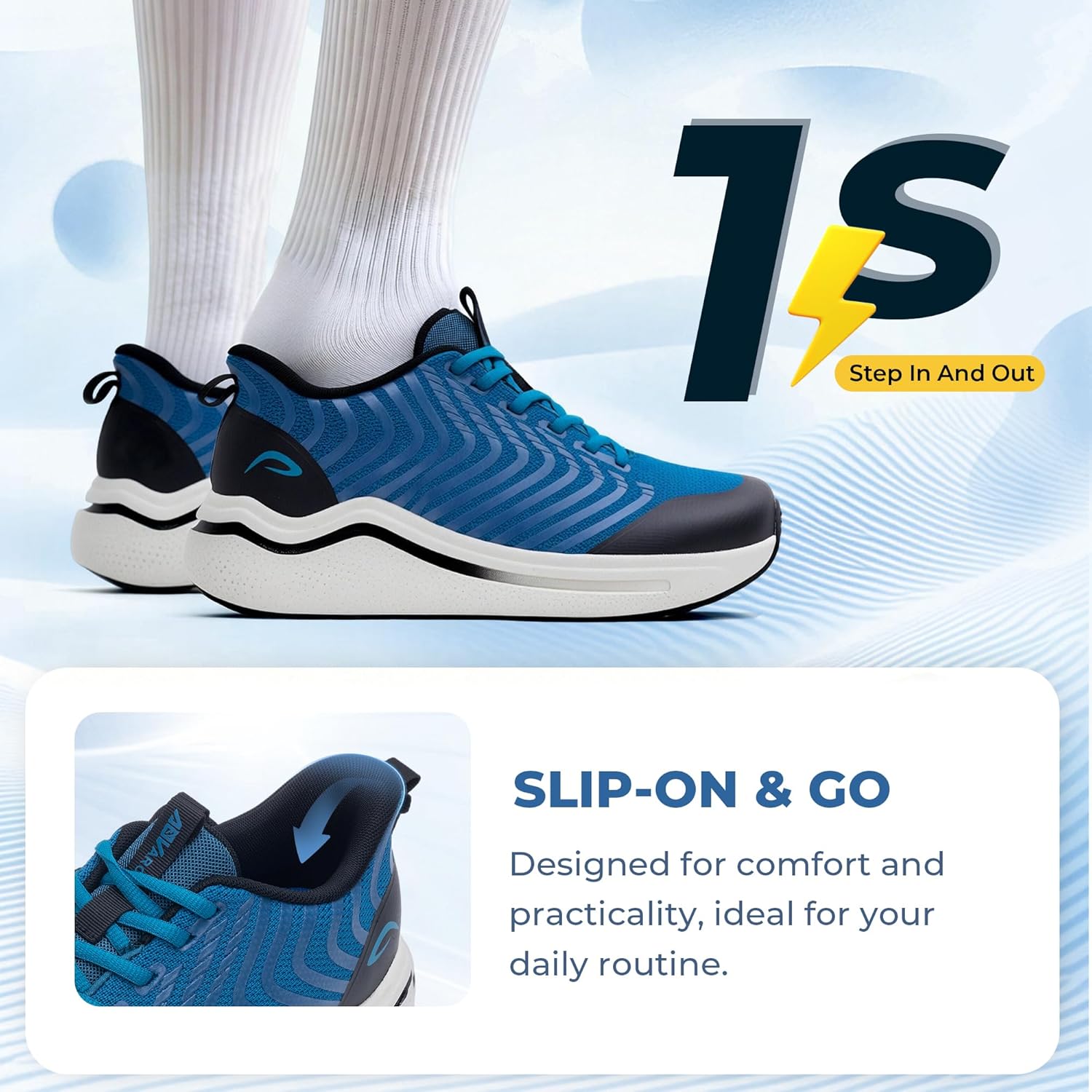 Autper Men's Wide Walking Slip-on Shoes, Arch Support Sneakers for Plantar Fasciitis Foot, Comfortable All Day Pain Relief