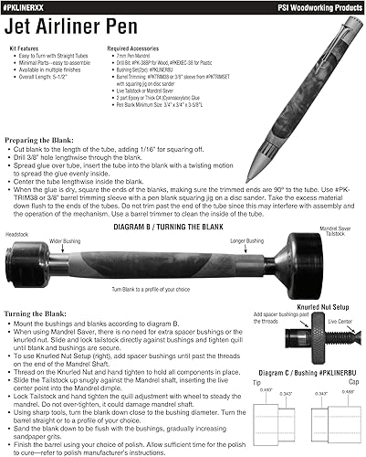 Miniatura 2 de Penn State Industries PKLINERGD Jet Airliner Twist - Kit de bolígrafo para torneado de madera (dorado)