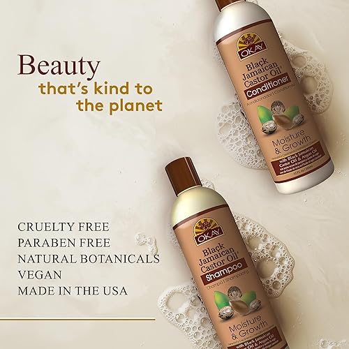 Miniatura 3 de OKAY -Champú y acondicionador Aceite de ricino jamaicano negro para el cuidado del cabello Humedad y Crecimiento - Juego de 2