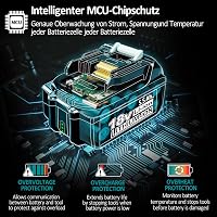 Bonadget 18V 5500mAh Akkumulátor Makita Szerszámgépekhez - 2db LED Kijelzős Csereakku BL1860B BL1850B BL1840 BL1830 Kompatibilis Modellekhez 3
