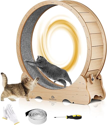 Miniatura 10 de Rueda para gatos, rueda de ejercicio XL de 48" para gatos grandes, rueda de correr para gatos de interior Blanco