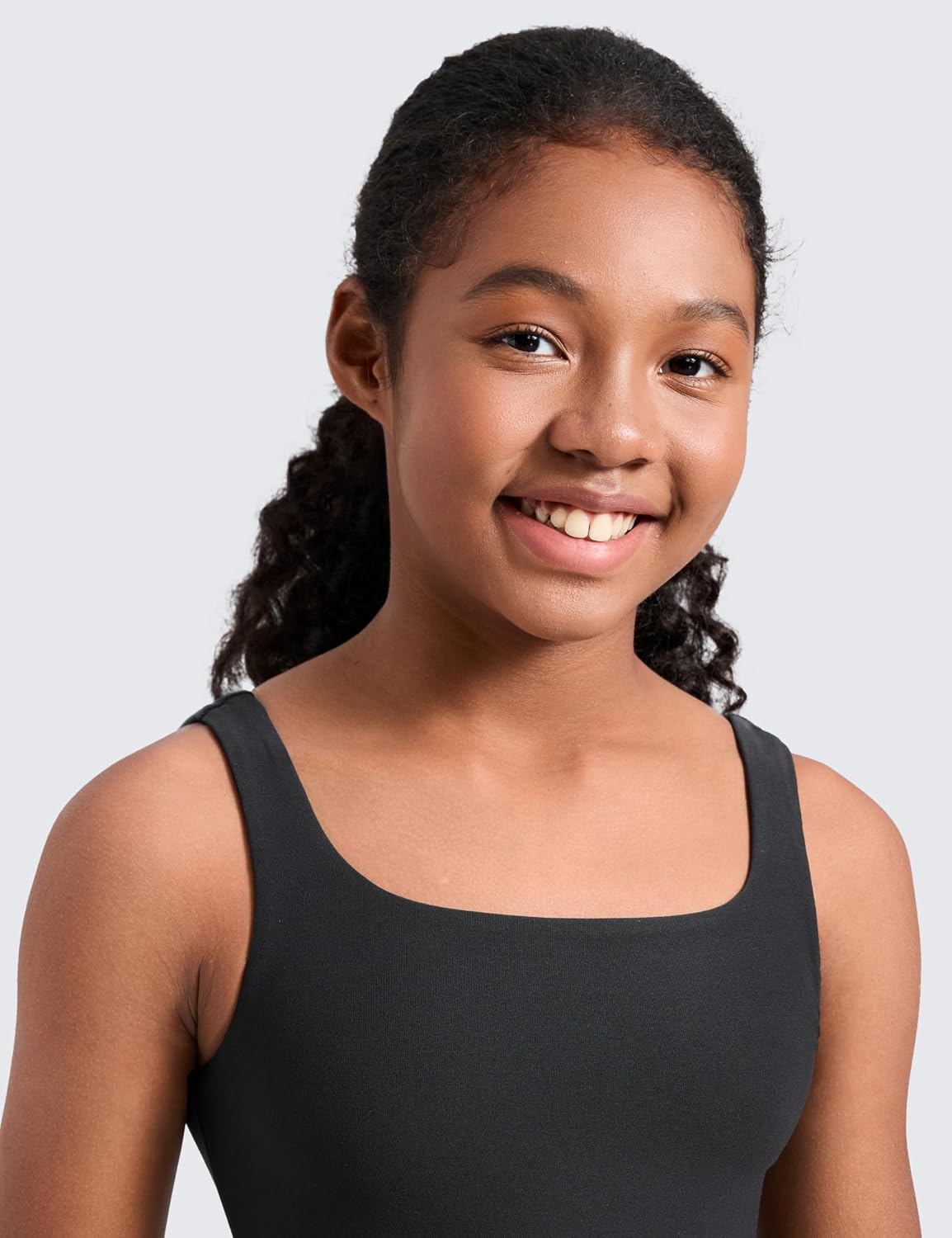 CRZ YOGA Girls Cloudweight Double Lined Square Neck Casual Dress - Dance Tennis Athletic Pockets Knee Length Sleeveless Teen