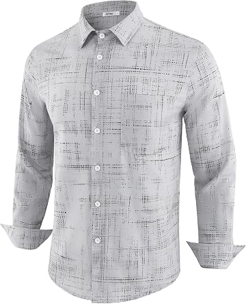 APTRO Mens Long Sleeve Shirts Dress Button Down Shirts