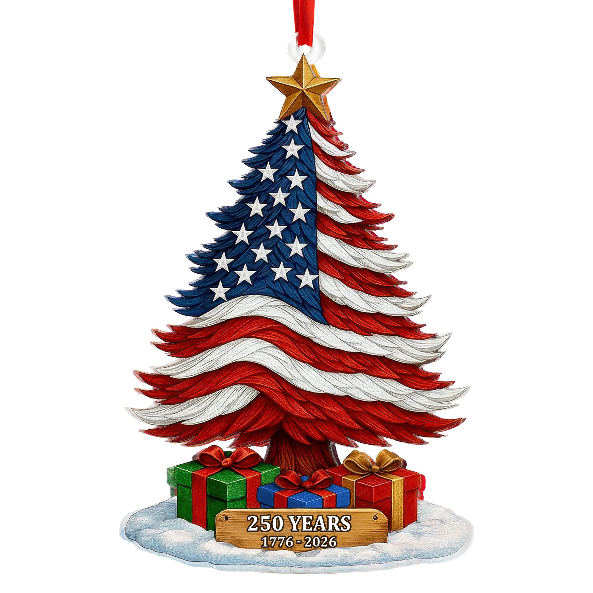 250 Anniversary USA Christmas Ornament, Christmas in July Decorations
