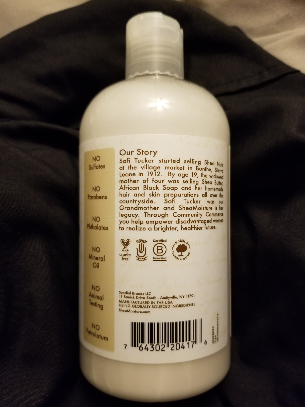Unilever Shea Moisture Daily Hydration Shampoo Virgin Coconut Oil for All Hair Types Sulfate-Free 13 oz
