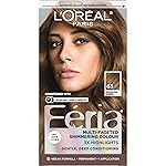 L\'Oreal Paris Feria Multi-Faceted Shimmering Permanent Hair Color, 63 Sparkling Amber (Light Golden Brown), Pack of 1 Hair Dye Kit