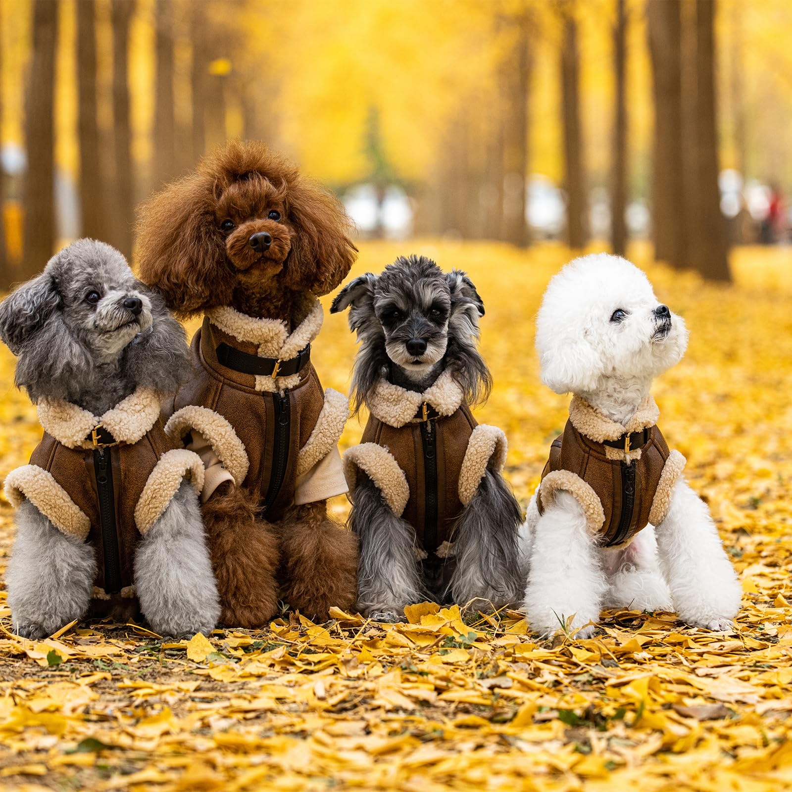 Abrigo para perro con forro polar cálido para perros medianos y pequeños, abrigo suave y resistente al viento para clima frío de invierno (café M)